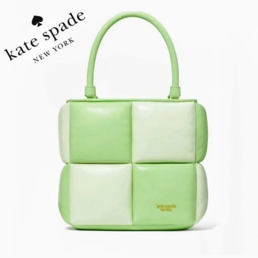 💚🔹️ Kate Spade🔹️ Boxxy Colorblocked Tote In Serene Green